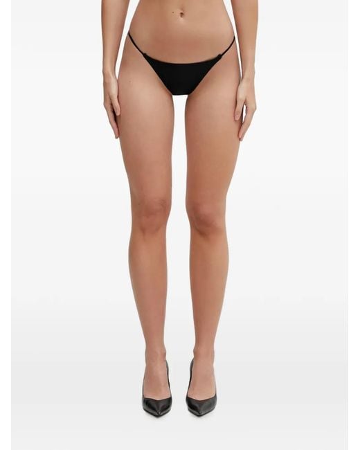 Coperni Black Crystal-Logo Bikini Bottoms