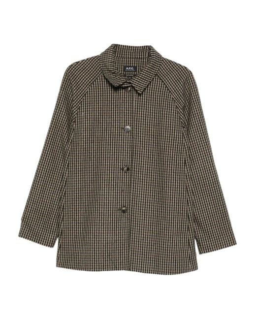 Buttoned check coat A.P.C. de color Gray