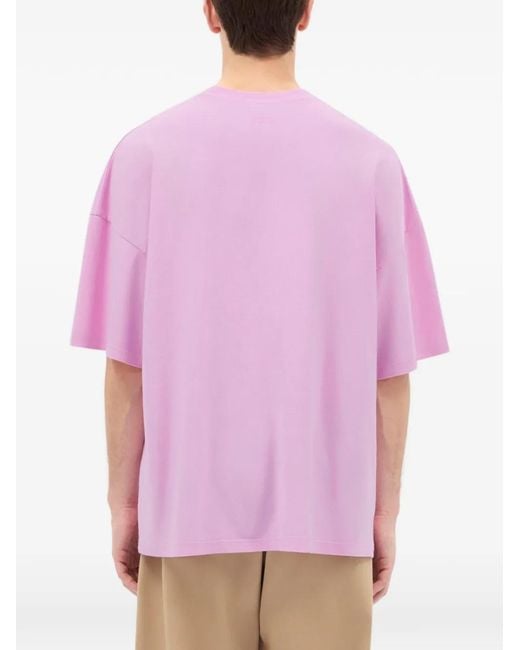 MSGM Pink Printed Short-Sleeve T-Shirt