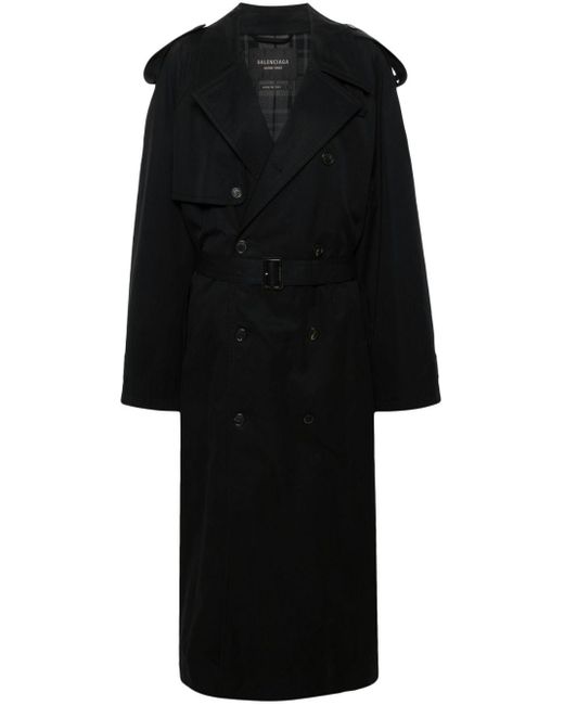 Balenciaga Lange Trenchcoat in het Black