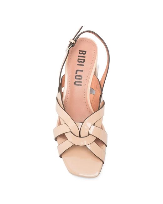 Bibi Lou Pink Square-Toe Sandals