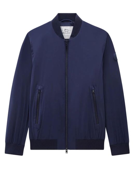 Woolrich Blue Logo-Appliqué Bomber Jacket for men