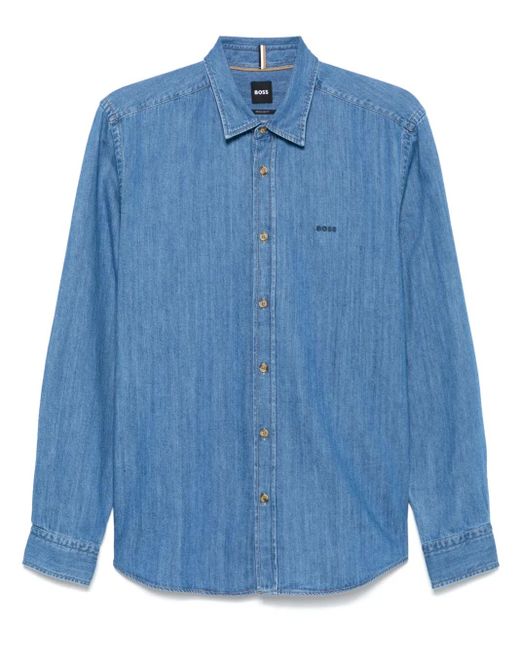Boss Liam Overhemd in het Blue voor heren