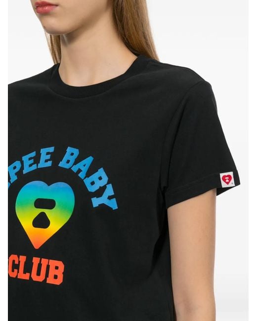 AAPE BY A BATHING AP Black Heart Logo Graphic T-Shirt