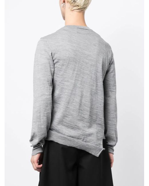 Comme des Garçons Gray Logo-Patch Wool Jumper for men