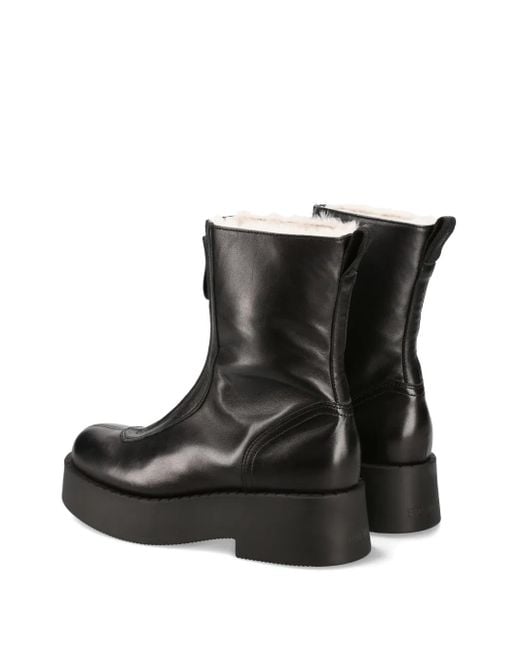 Premiata Black Zip Platform Boots