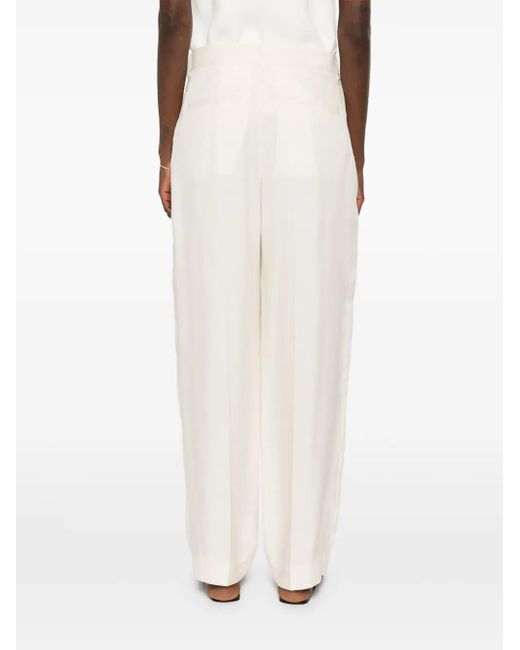 Totême White Double-Pleat Trousers