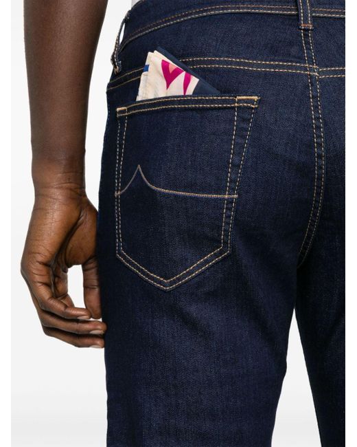 Jacob Cohen Blue Low-rise Slim-cut Jeans for men