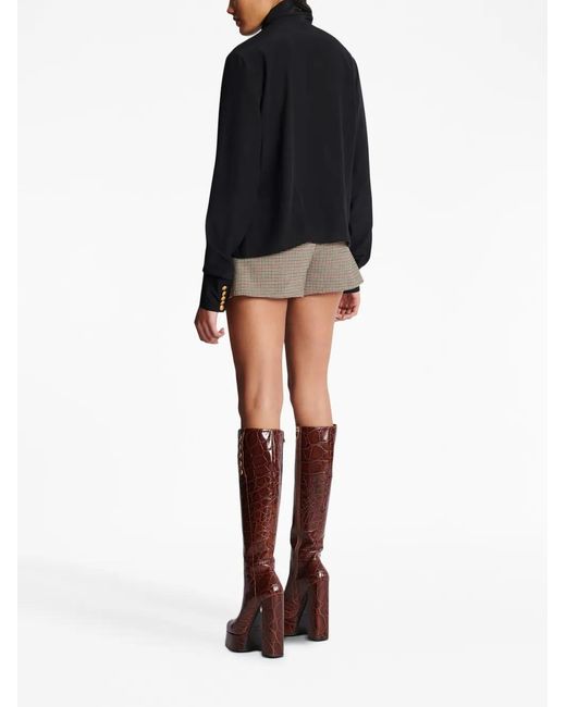 Balmain Black Bow-Detail Buttoned Blouse