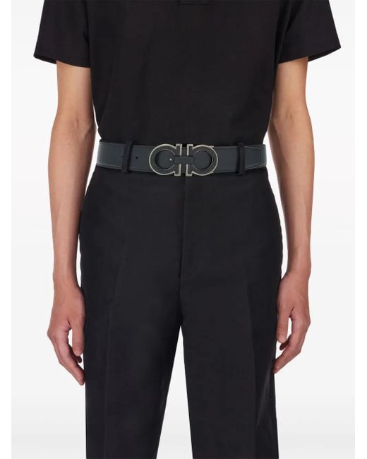Ferragamo Black Gancini Belt Accessories for men