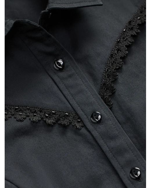 RRL Emilie Button-Up Blouse Met Borduurwerk in het Blue