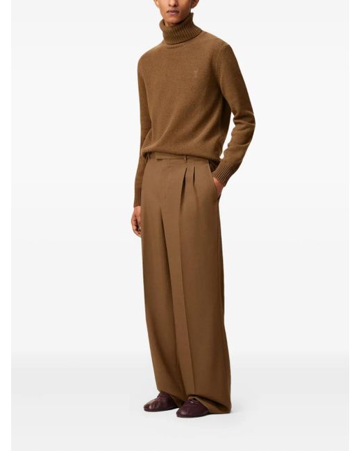 AMI Brown Wide-Leg Trousers for men