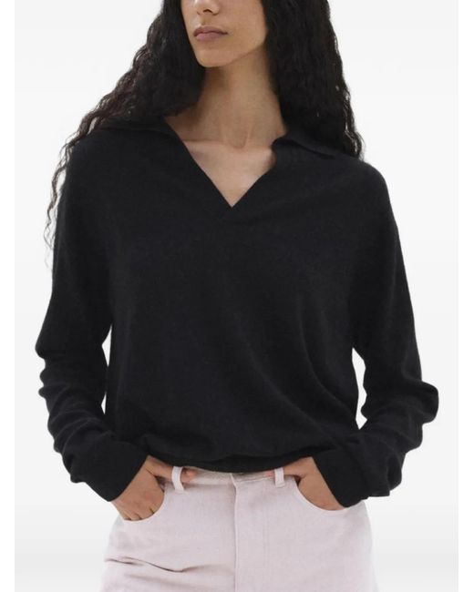 Auralee Black Polo À Col V
