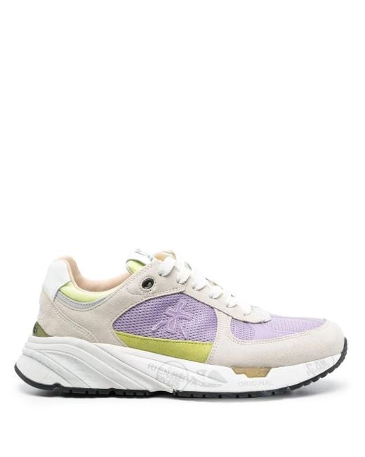 Premiata White Colour-Block Chunky Sneakers
