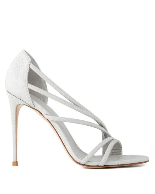 Le Silla White 105Mm Scarlet Stiletto Sandals