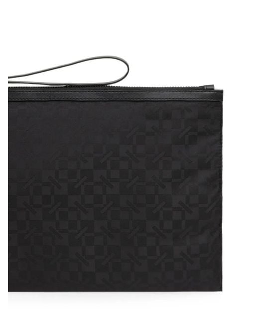 KENZO Black Large Gram Monogram-Pattern Clutch
