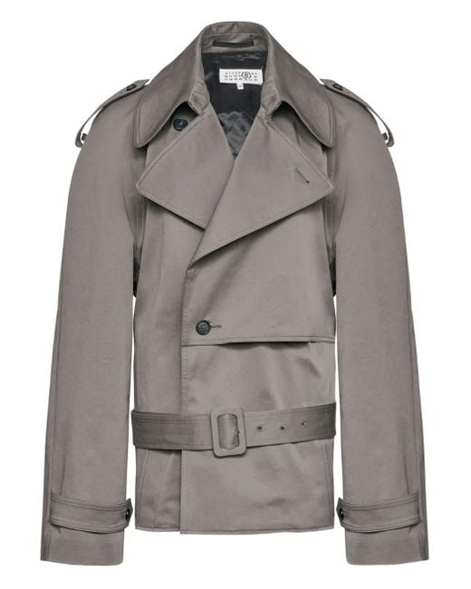 Trench À Boutonnière Croisée MM6 by Maison Martin Margiela en coloris Gray