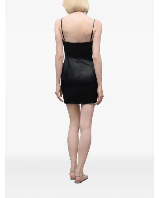 Area Black Embroidered Mini Dress