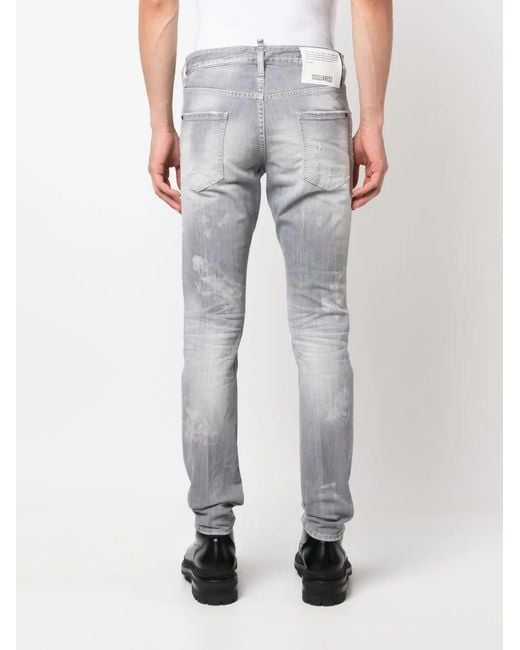 Jeans Dritti Con Design Patchwork di DSquared² in Gray da Uomo