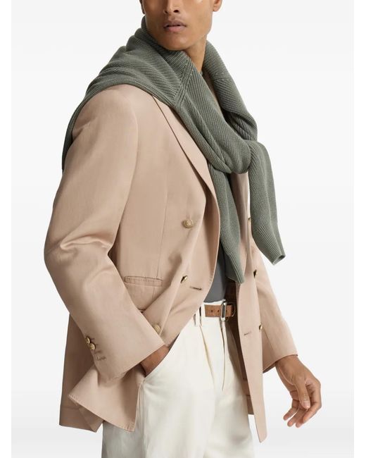 Brunello Cucinelli Natural One-And-A-Half Breasted Tailor Blazer for men