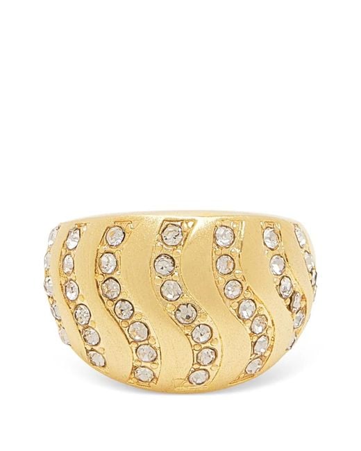 LYNYER Metallic Aurora Wave Ring Mit Kristallen