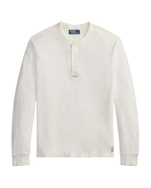 Polo Ralph Lauren White Henley Long-Sleeve Top for men