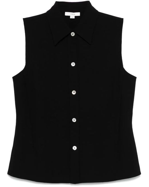 Vince クレープシャツ Black