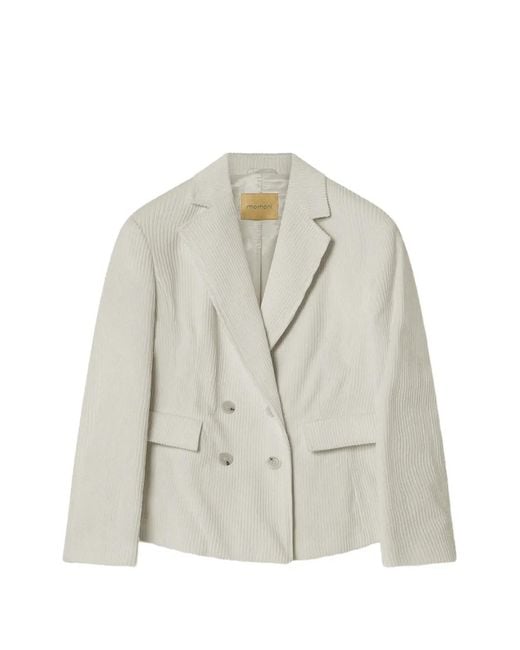 Momoní White Krapi Double-Breasted Corduroy Jacket