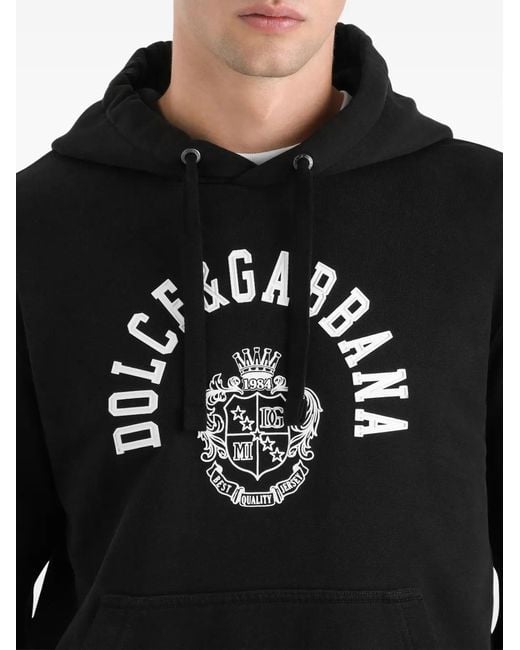 Dolce & Gabbana Black Classic Hooded Sweatshirt