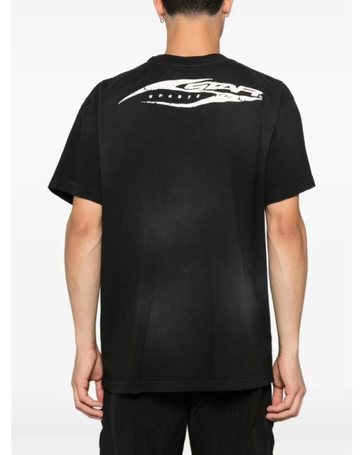 HELLSTAR Black Graphic-Print T-Shirt for men