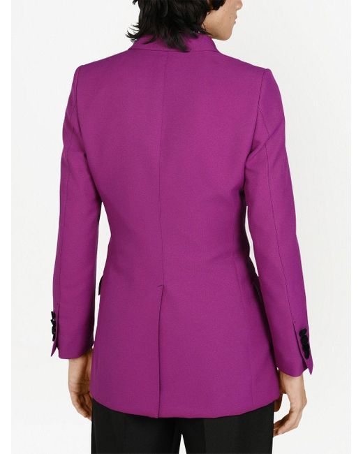Gucci Purple Double-breasted Velvet Blazer for men