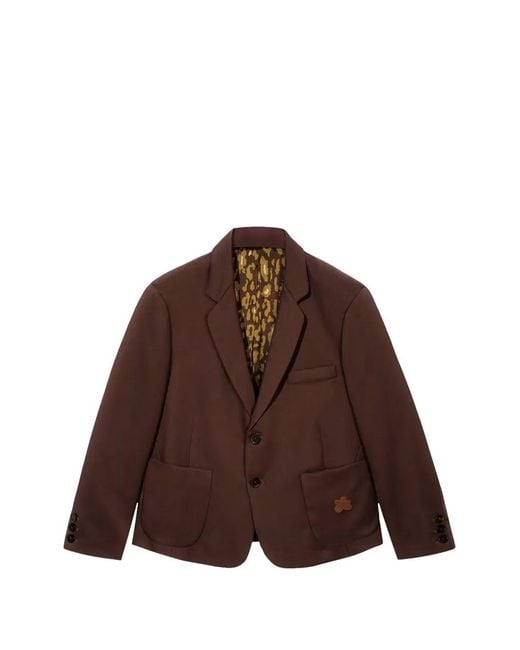 GOLF le FLEUR Brown Single-Breasted Blazer for men
