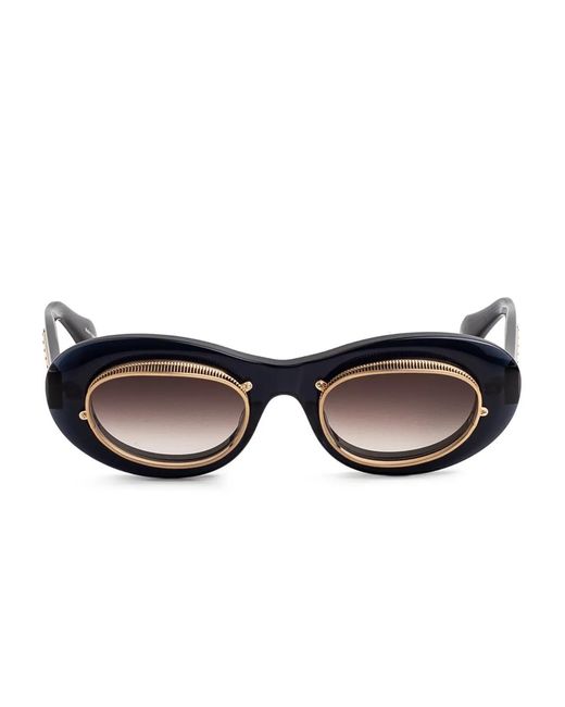 Matsuda Blue Oval-Frame Sunglasses