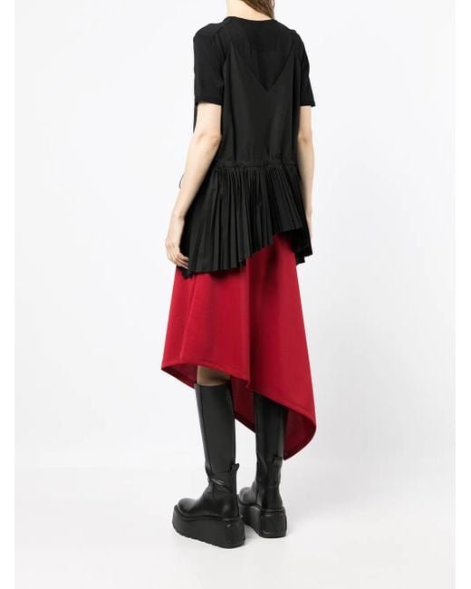 Juun.J Black Pleated-Hem T-Shirt