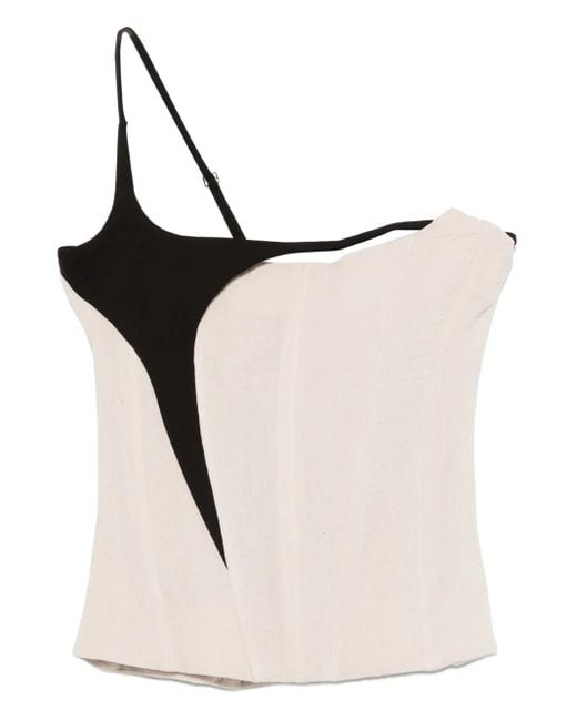 OTTOLINGER Natural Single-Shoulder Panelled Top
