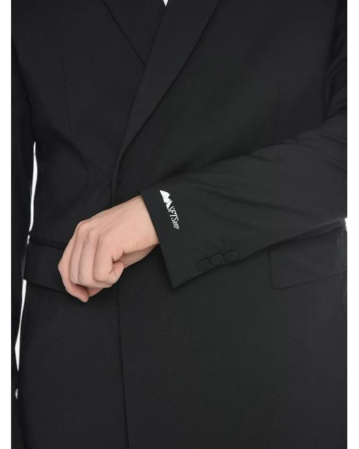 Msftsrep Black Double-Breasted Logo-Print Blazer for men
