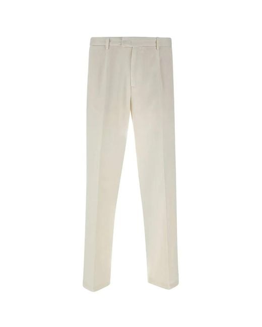 Briglia 1949 White Margutta Pleated Trousers for men