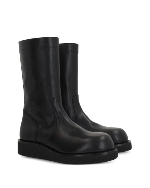 Ann Demeulemeester Black Side-Zip Round-Toe Boots for men