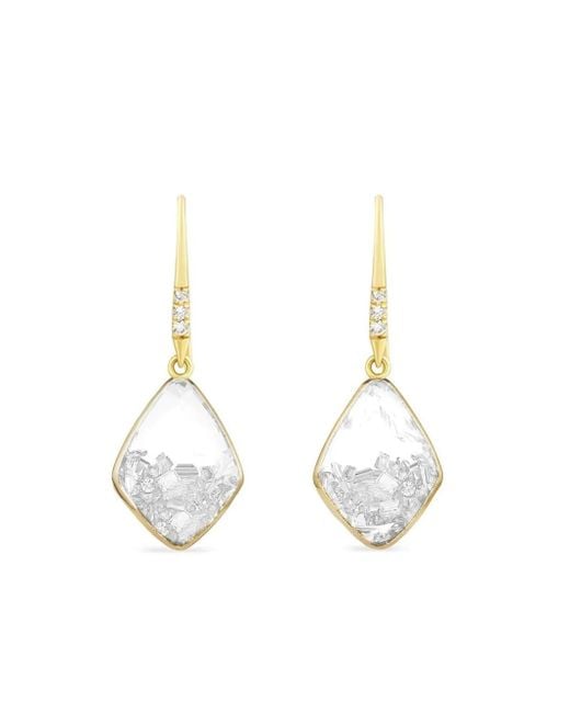 Moritz Glik White 18K Baby Kite Diamond Earrings