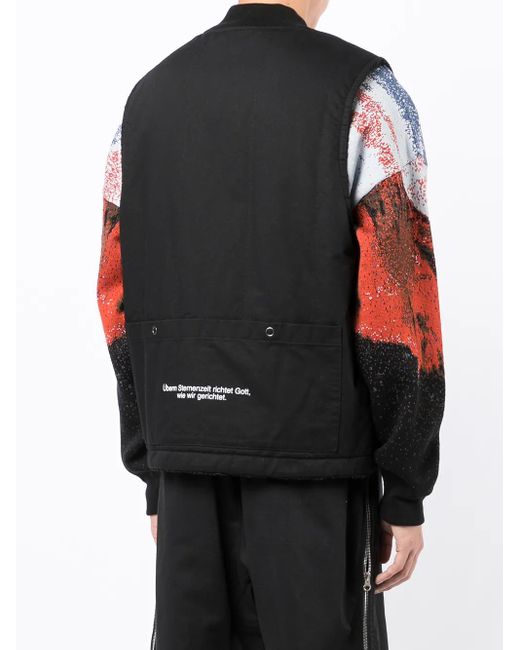 Gilet Reversibile Con Stampa di Undercover in Black da Uomo