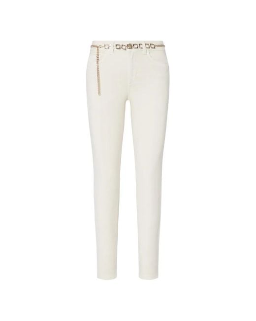 Liu Jo White Skinny Trousers With Belt