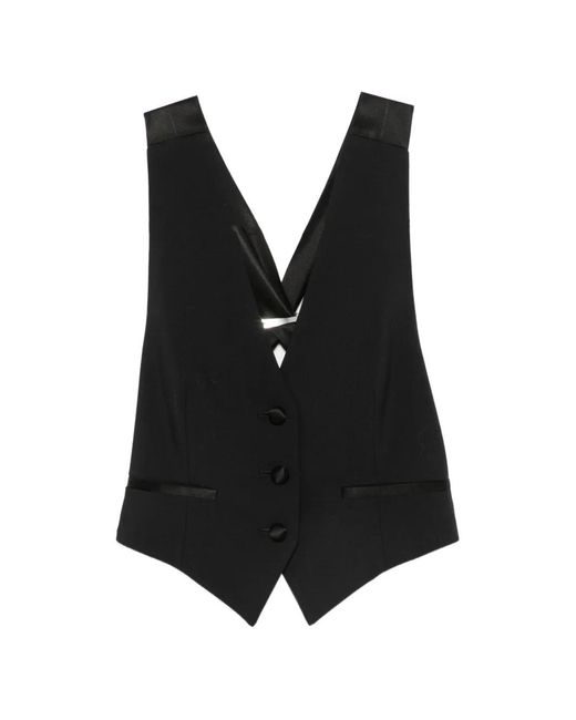 Dondup Black Crossover-Back Waistcoat