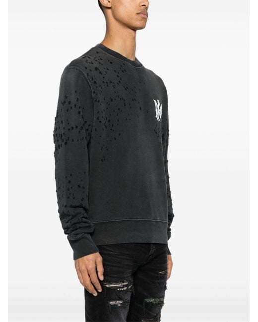 Amiri Sweatshirt in Distressed-Optik in Black für Herren