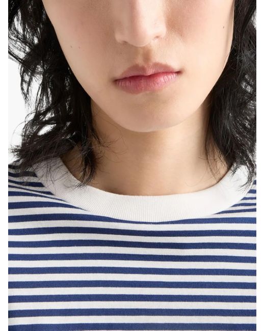 Prada ストライプ ロングスリーブトップ Blue