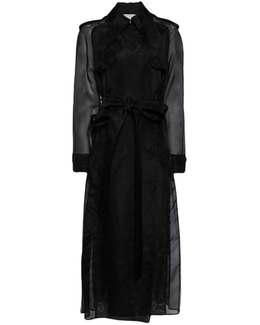 Gabriela Hearst Black Eithne Silk Pleated Coat