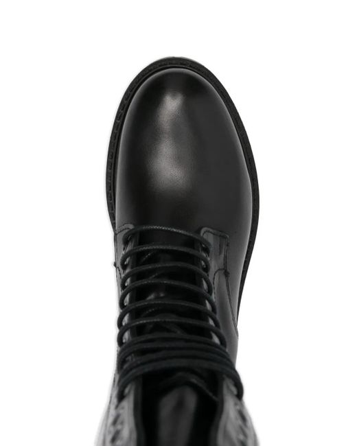 METISSE Black 40Mm Lace-Up Leather Combat Boots