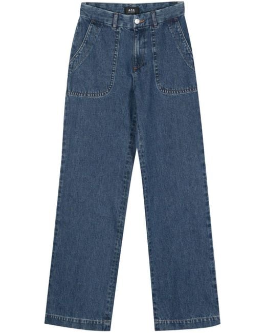 A.P.C. Blue Cotton Straight Jeans