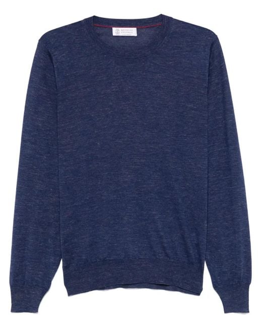 Brunello Cucinelli Blue Lightweight Sweater for men