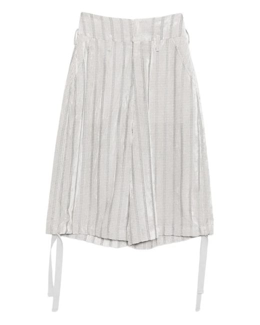 Yohji Yamamoto White Checked Trousers