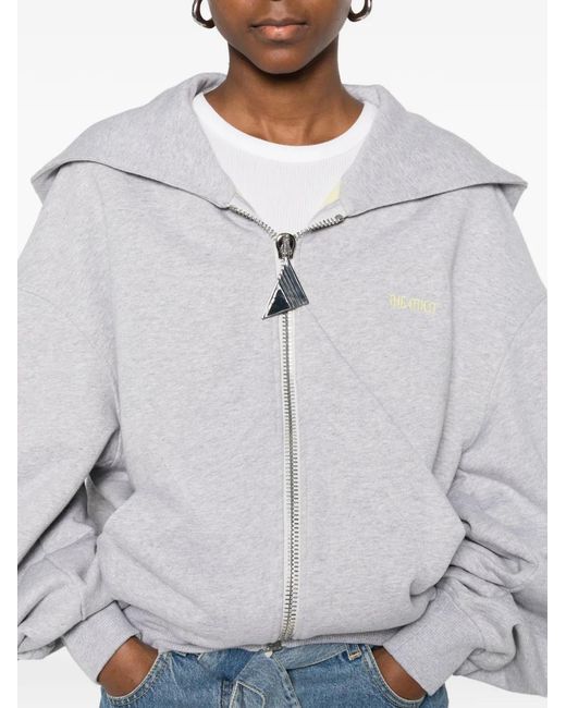 The Attico White Zip-Up Hoodie